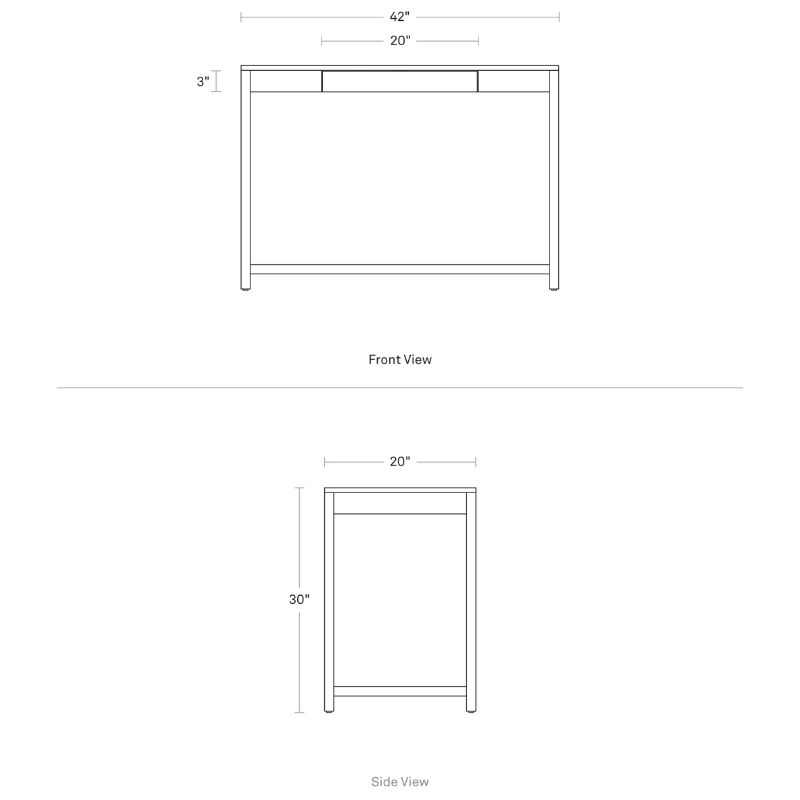 The small Open Plan Desk from Blu Dot in white oak dimensions.