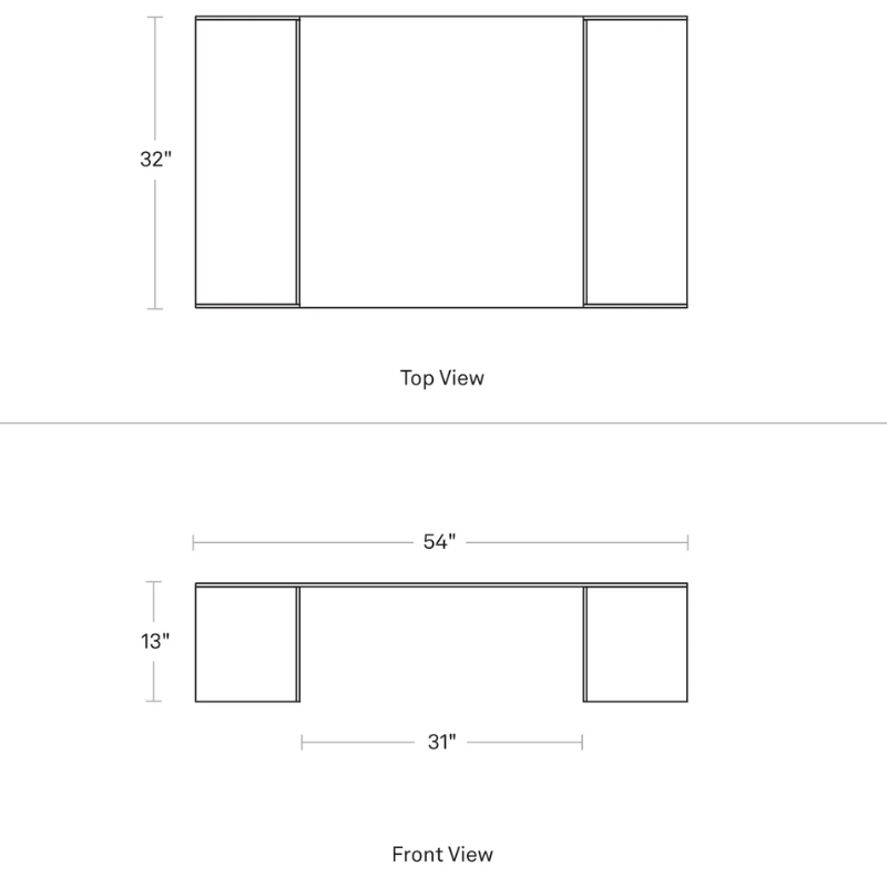 The Outline Coffee Table from Blu Dot dimensions.