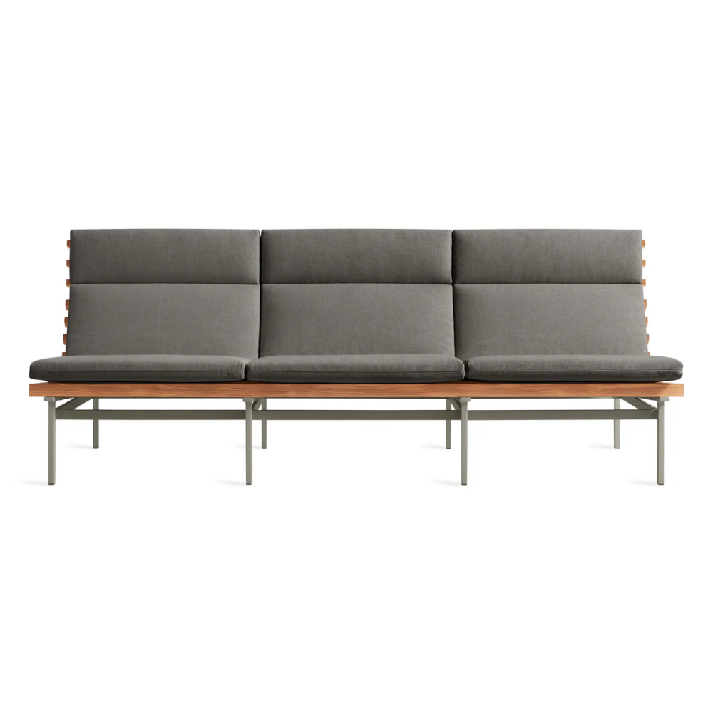 The toohey charcoal Perch Outdoor 3 Seat Sofa with charcoal frame from Bludot.