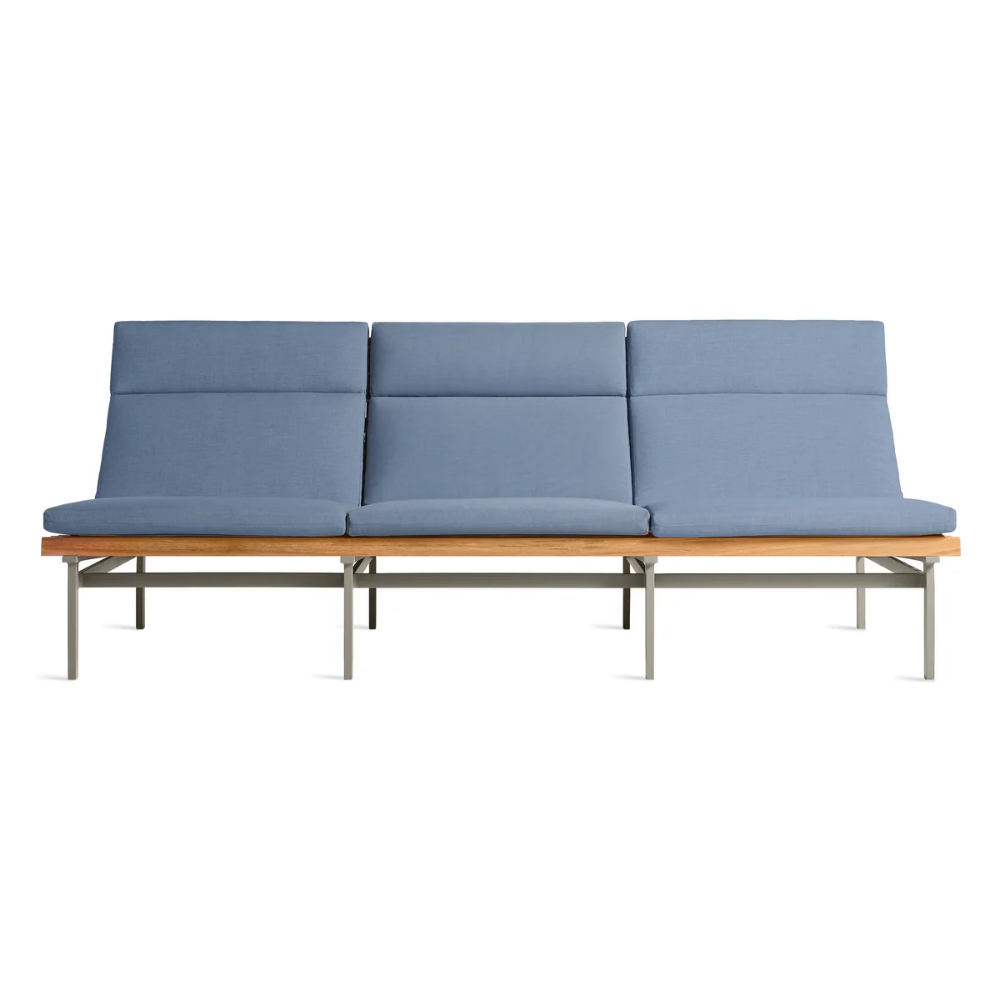 The sunbrella haze Perch Outdoor 3 Seat Sofa with charcoal frame from Bludot.