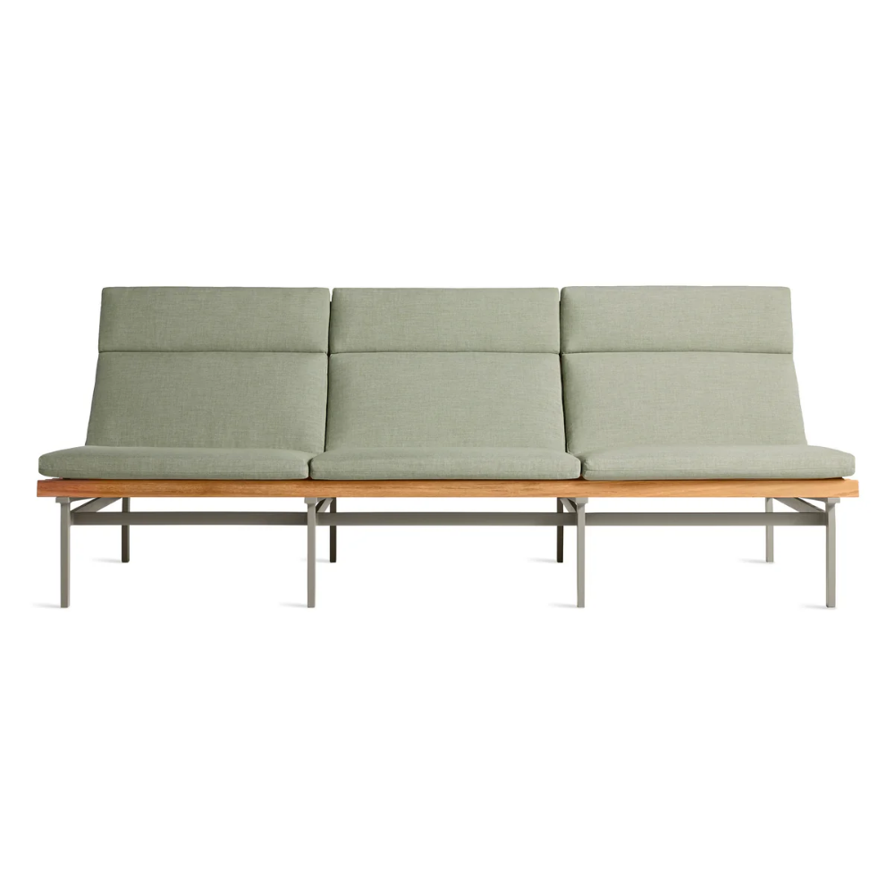 The sunbrella oasis Perch Outdoor 3 Seat Sofa with charcoal frame from Bludot.