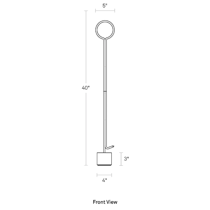 The Pokey von Pokerson Fire Poker from Blu Dot dimensions.