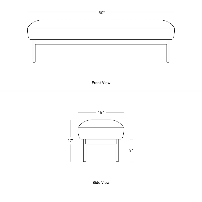 The Puff Puff Bench from Blu Dot dimensions. all-groups