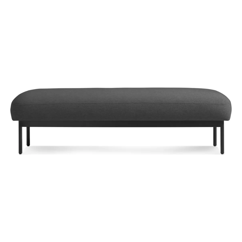 The Puff Puff Bench from Blu Dot with maharam meld in panda upholstery.