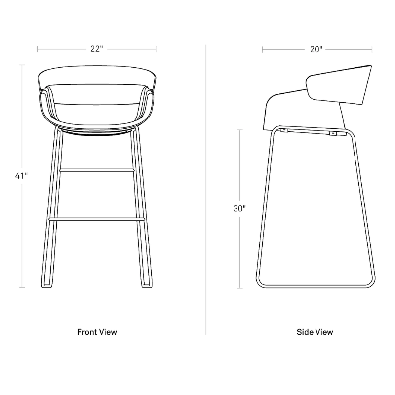 The Racer Bar Stool from Blu Dot dimensions. all-groups
