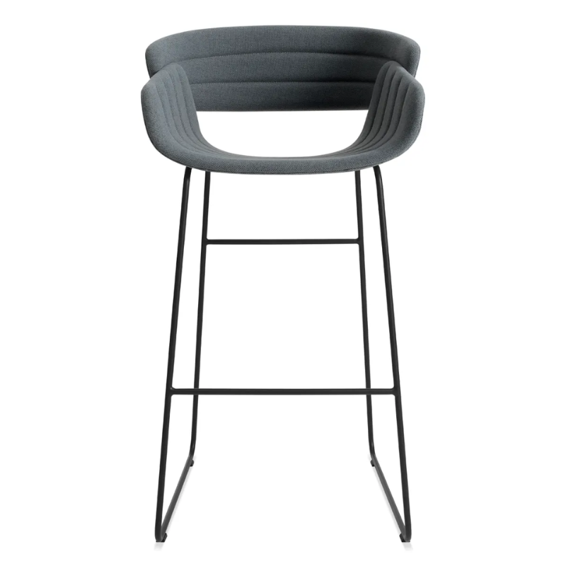 The Racer Bar Stool from Blu Dot with Maharam Mode in Machine upholstery.
