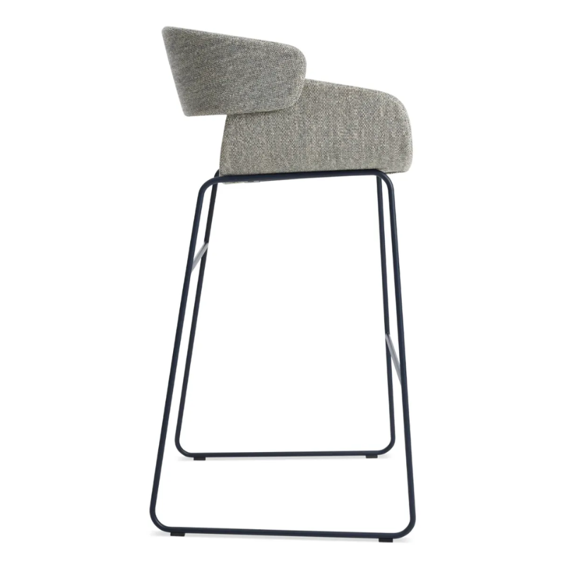 The Racer Bar Stool from Blu Dot with Tait Marine upholstery from the side.