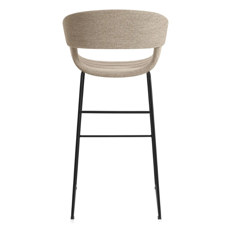 The Racer Bar Stool from Blu Dot with Tait Stone upholstery from the back.