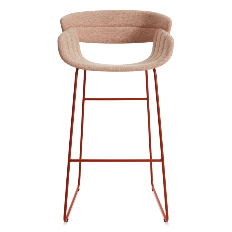 The Racer Bar Stool from Blu Dot with Tait Tomato upholstery.