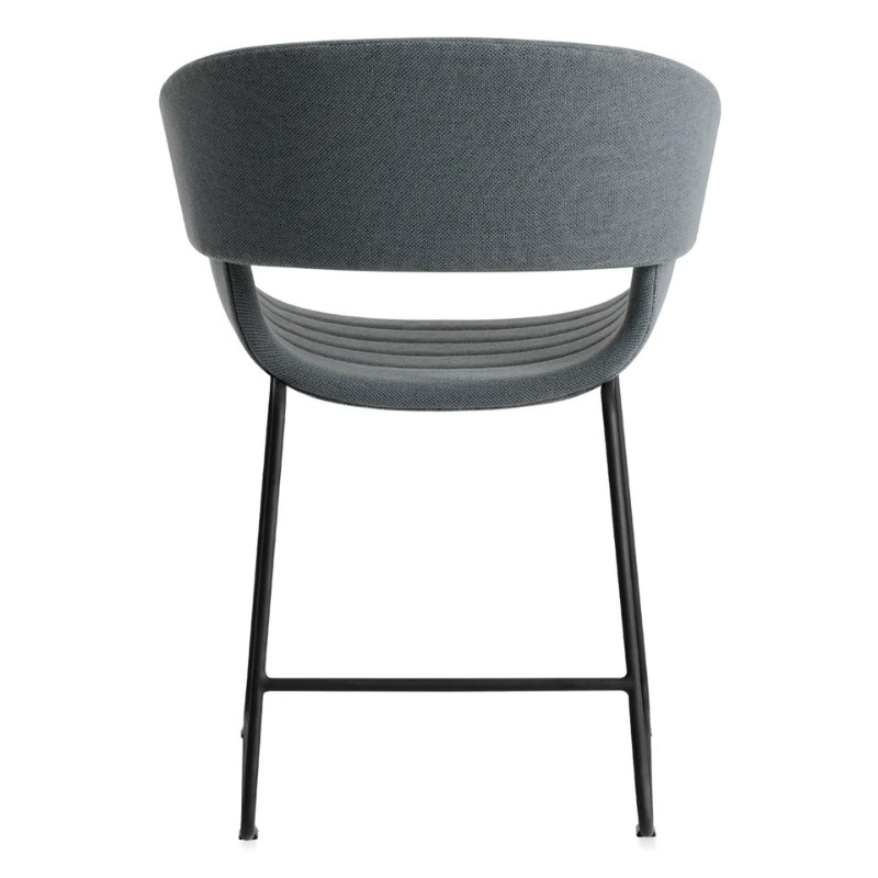 The Racer Chair from Blu Dot with Maharam Mode in Machine upholstery from the back.