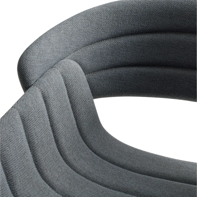 The Racer Chair from Blu Dot with Maharam Mode in Machine upholstery close up.