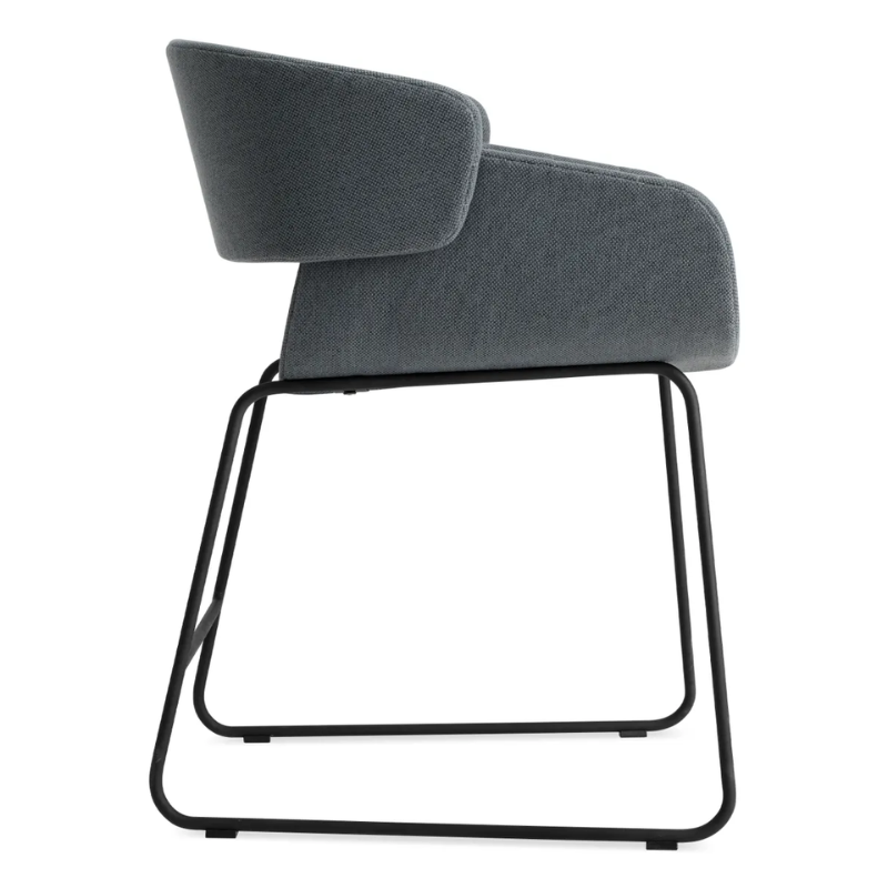 The Racer Chair from Blu Dot with Maharam Mode in Machine upholstery from the side.