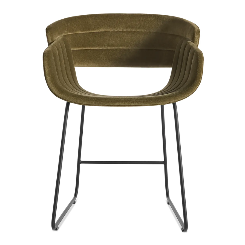 The Racer Chair from Blu Dot with Moss Velvet upholstery.