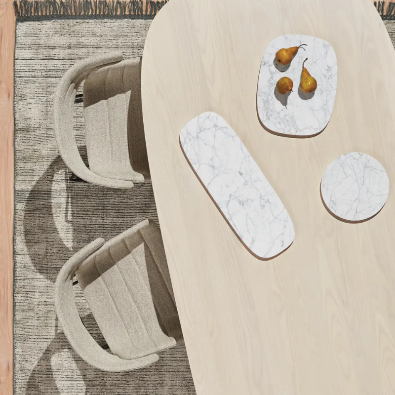 The Racer Chair from Blu Dot with Tait Marine upholstery in a living room.