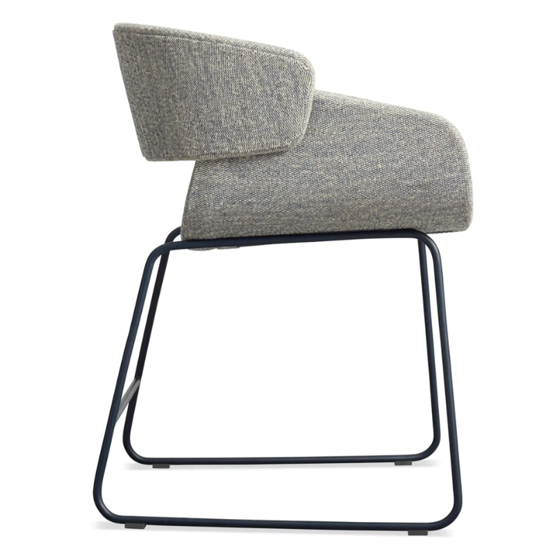 The Racer Chair from Blu Dot with Tait Marine upholstery from the side.