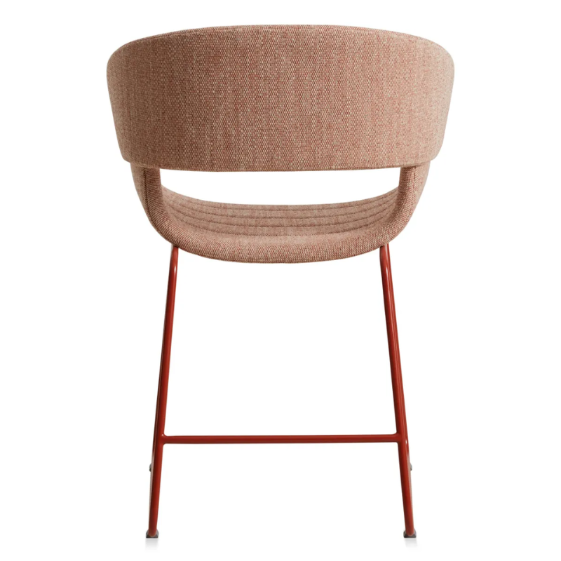 The Racer Chair from Blu Dot with Tait Tomato upholstery from the back.