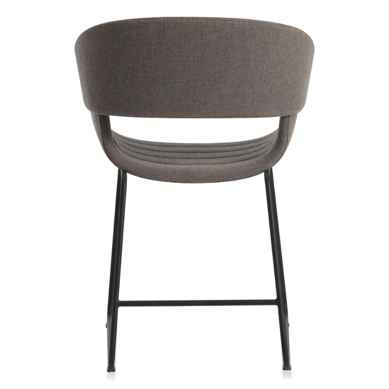 The Racer Chair from Blu Dot with Toohey Charcoal upholstery from the back.