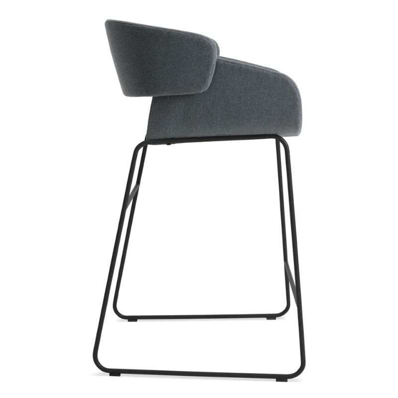 The Racer Counter Stool from Blu Dot in Maharam Mode in Machine upholstery from the side.