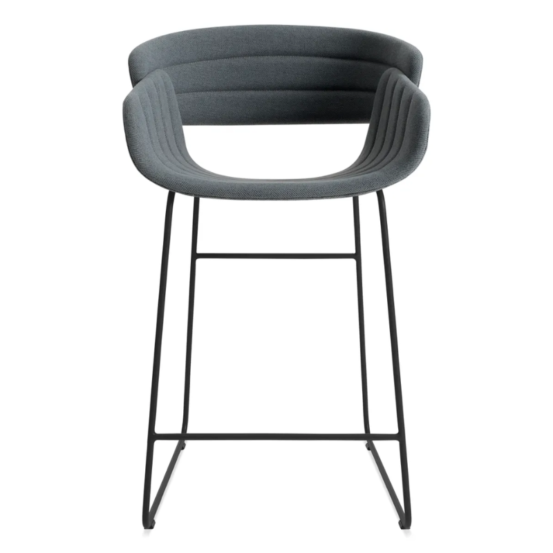 The Racer Counter Stool from Blu Dot in Maharam Mode in Machine upholstery.