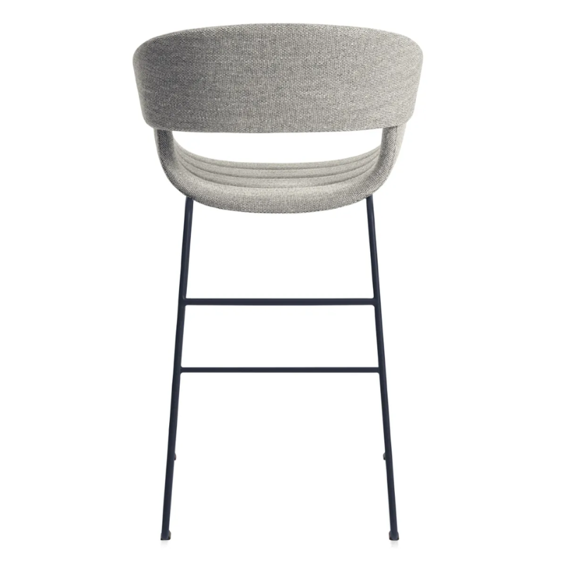 The Racer Counter Stool from Blu Dot in Tait Marine upholstery from the back.