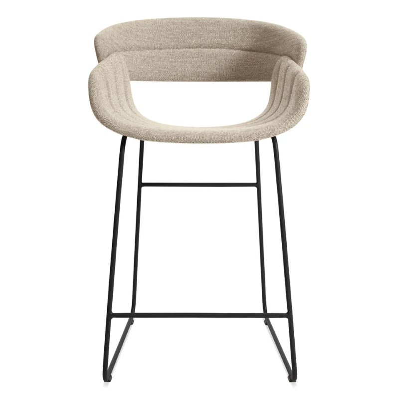 The Racer Counter Stool from Blu Dot in Tait Stone upholstery.