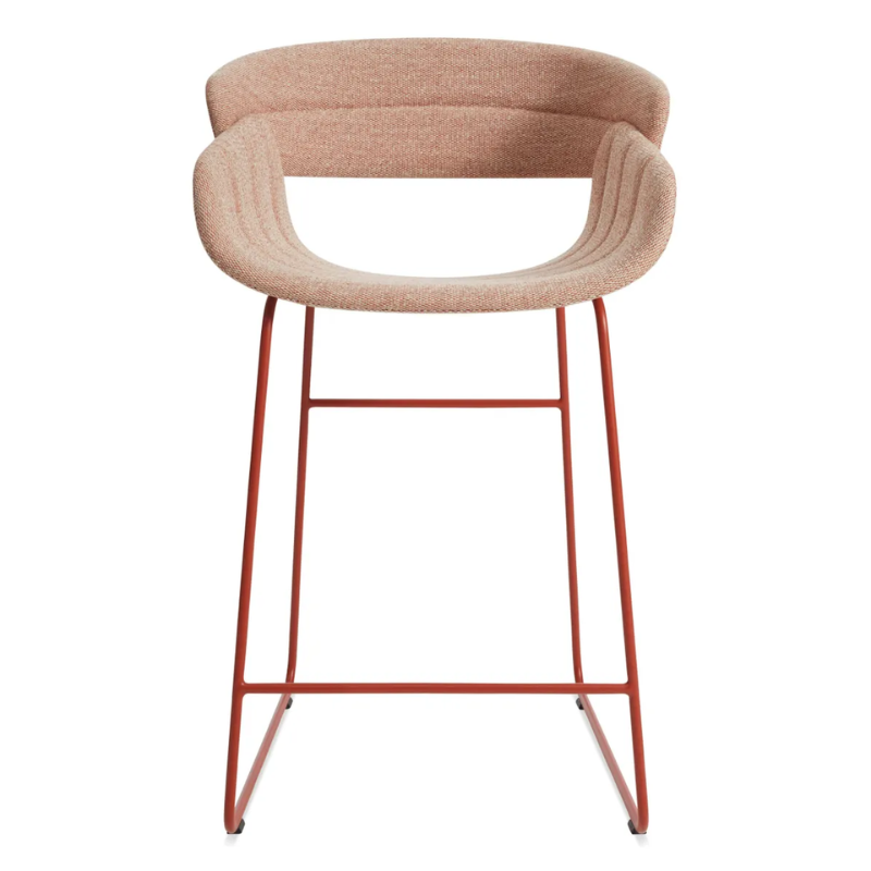 The Racer Counter Stool from Blu Dot in Tait Tomato upholstery.
