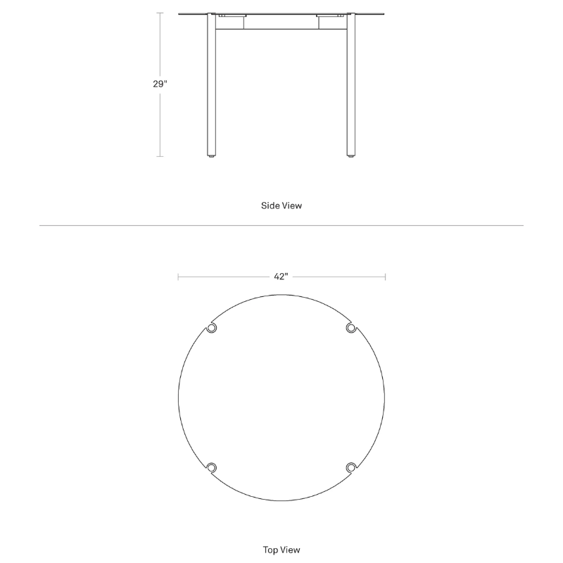 The Round Comeuppance Dining Table from Blu Dot dimensions. all-groups