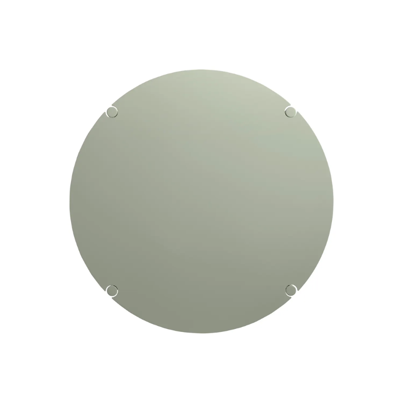 The Round Comeuppance Dining Table from Blu Dot in grey green table top.