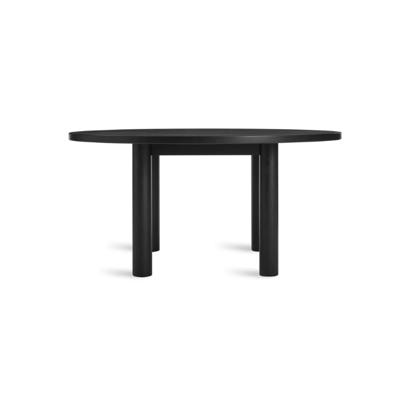 The Round Good Times Dining Table from Blu Dot in black on ash.