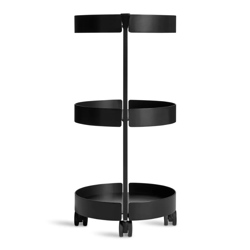 The Scoots McGee Cart from Blu Dot in black from the back.