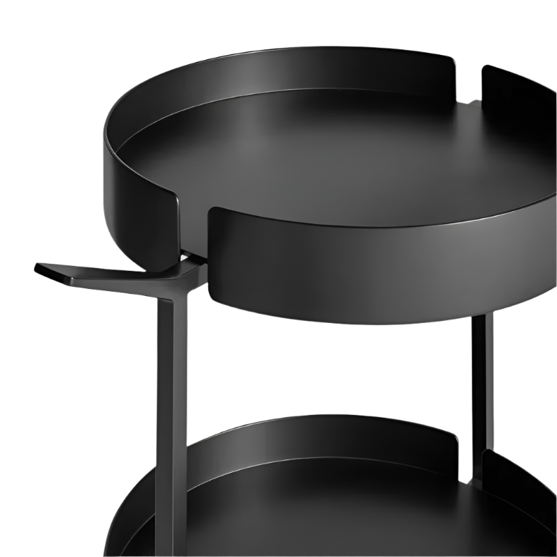 The Scoots McGee Cart from Blu Dot in black close up.