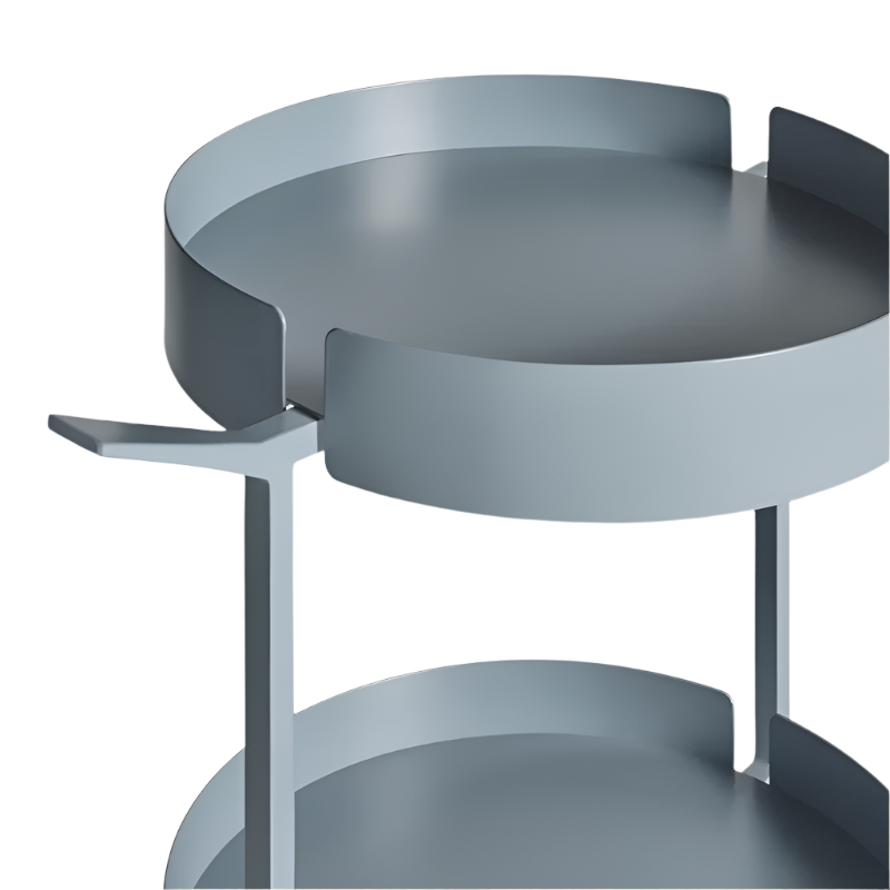 The Scoots McGee Cart from Blu Dot in grey blue close up.