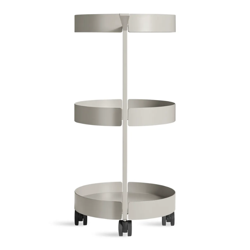 The Scoots McGee Cart from Blu Dot in putty from the back.