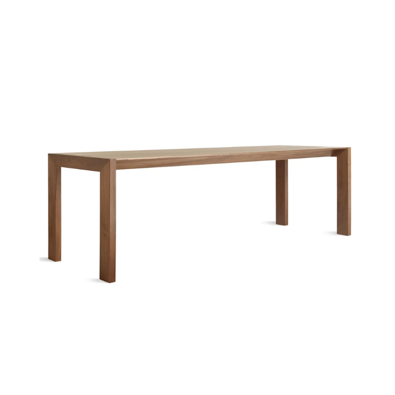 The 95 inch Second Best Wood Dining Table from Blu Dot from an angle.