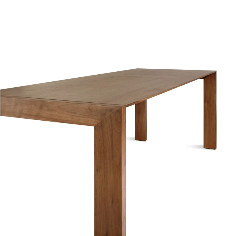 The 95 inch Second Best Wood Dining Table from Blu Dot from the corner.