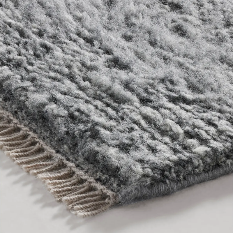 The Shadow Play Rug from Blu Dot in Charcoal wool close up.