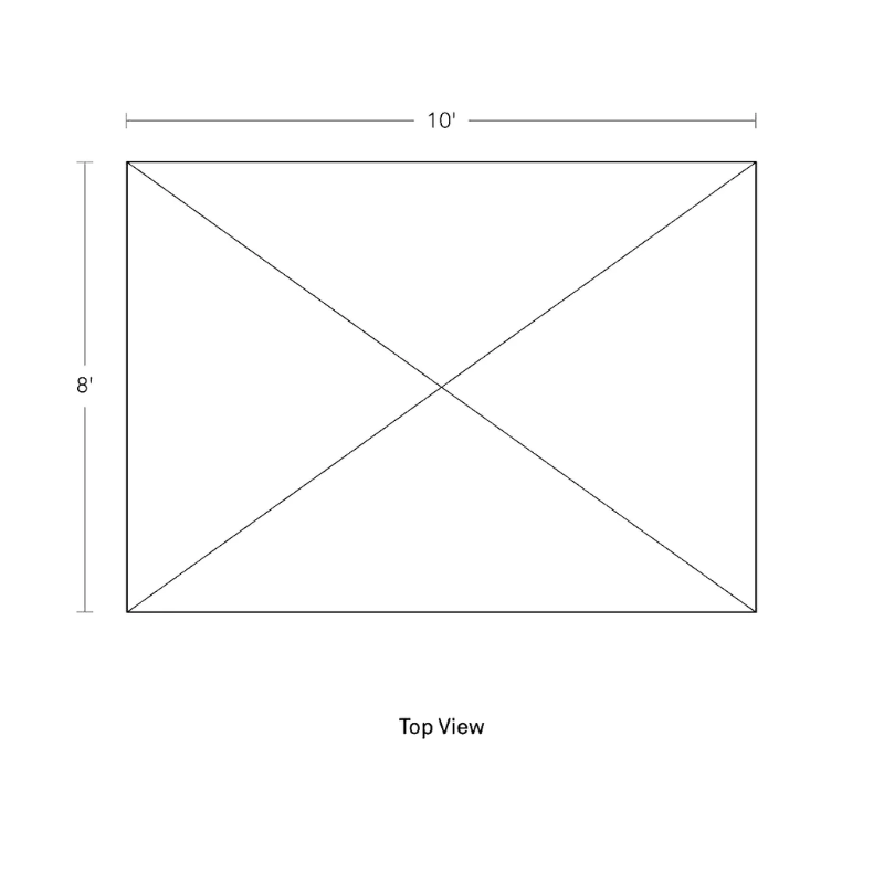 The eight by ten foot Shadow Play Rug from Blu Dot dimensions. all-groups