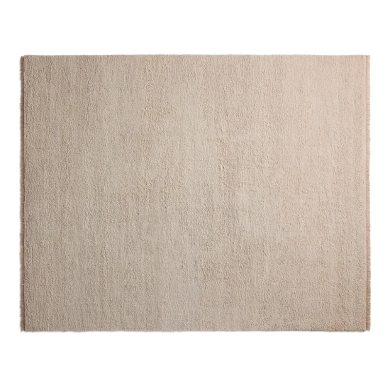 The eight by ten foot Shadow Play Rug from Blu Dot in Mink wool.