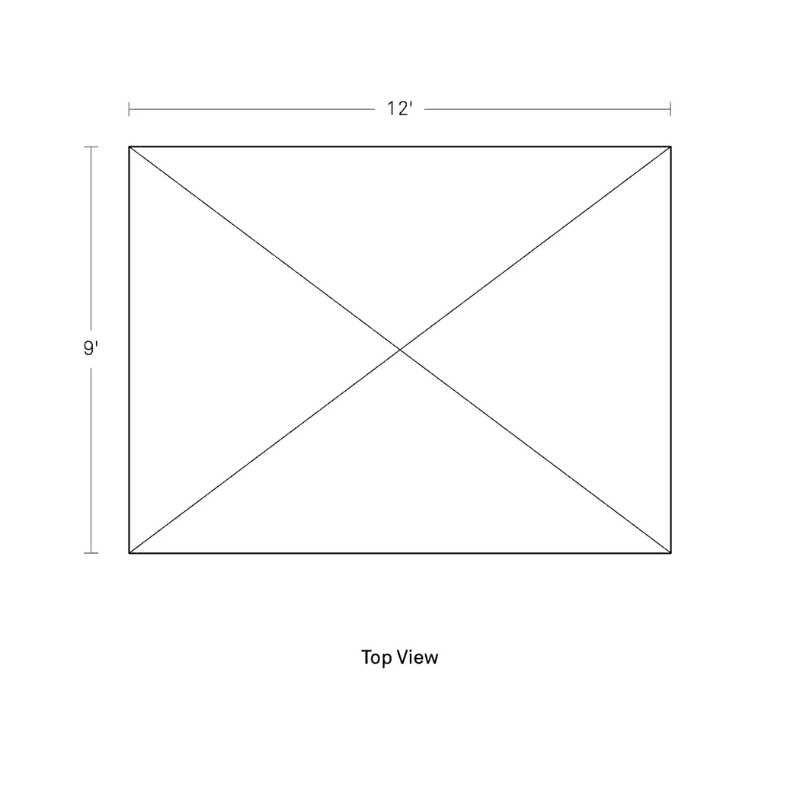 The nine by twelve foot Shadow Play Rug from Blu Dot dimensions. all-groups