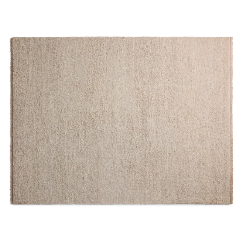 The nine by twelve foot Shadow Play Rug from Blu Dot in Mink wool.