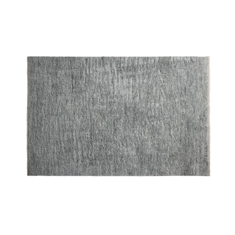The six by nine foot Shadow Play Rug from Blu Dot in Charcoal wool.