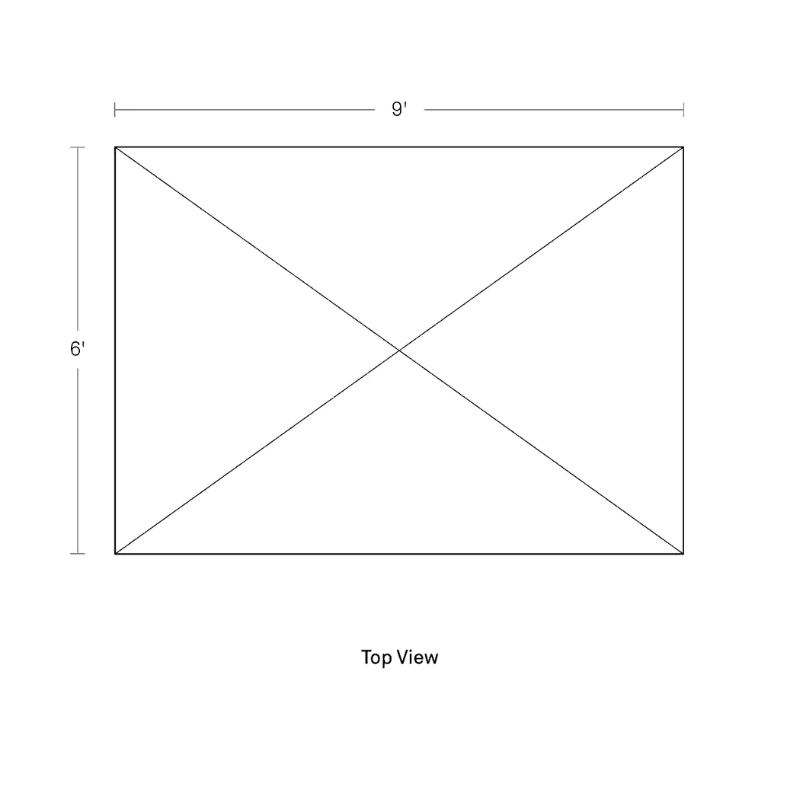 The six by nine foot Shadow Play Rug from Blu Dot dimensions. all-groups