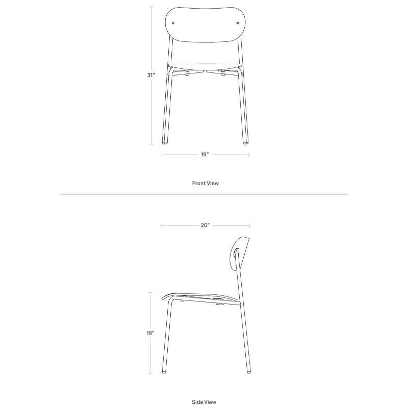 The SideBySide Chair from Blu Dot dimensions. all-groups