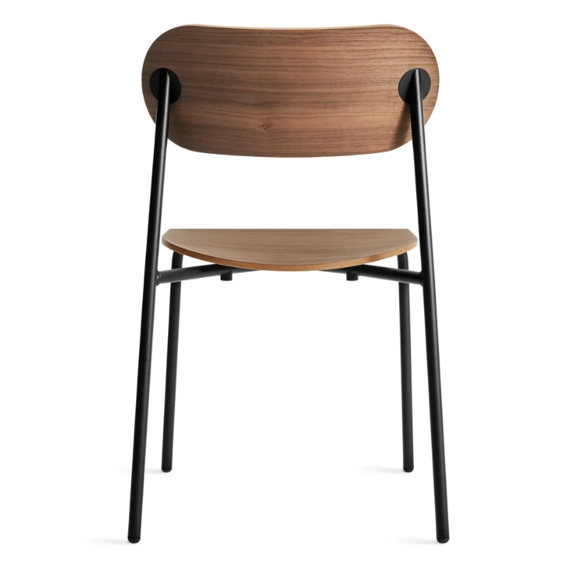 The SideBySide Chair from Blu Dot in walnut from the back.