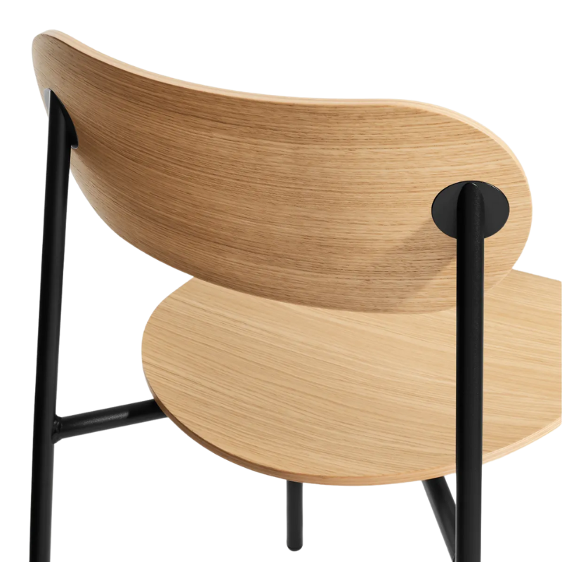 The SideBySide Chair from Blu Dot in white oak close up.