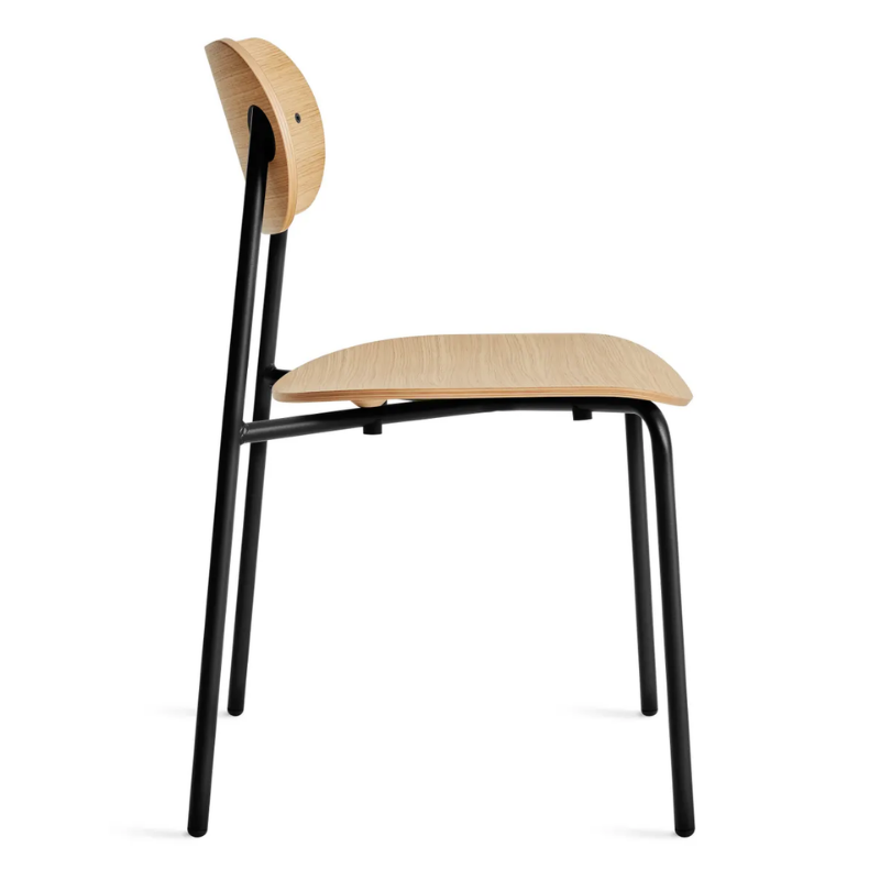 The SideBySide Chair from Blu Dot in white oak from the side.