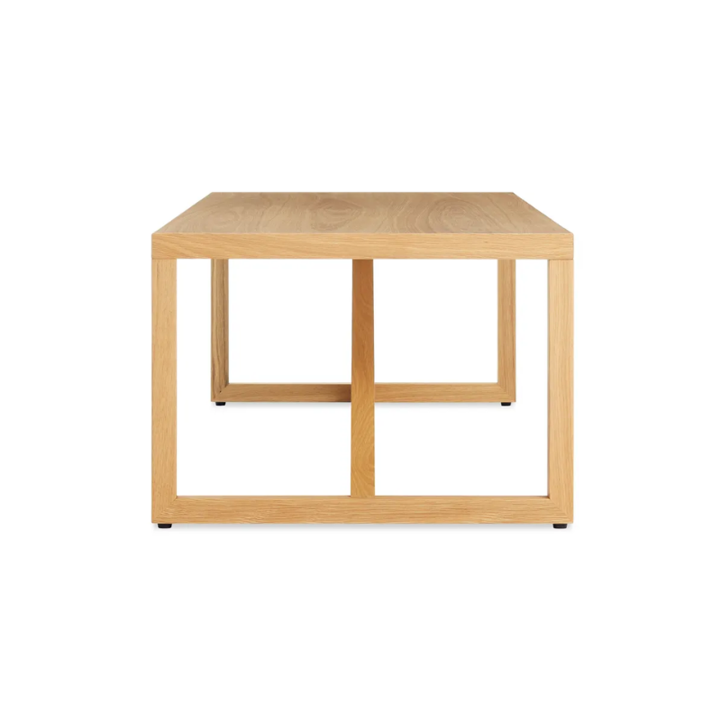 The Strut Wood Coffee Table from Blu Dot from the side.