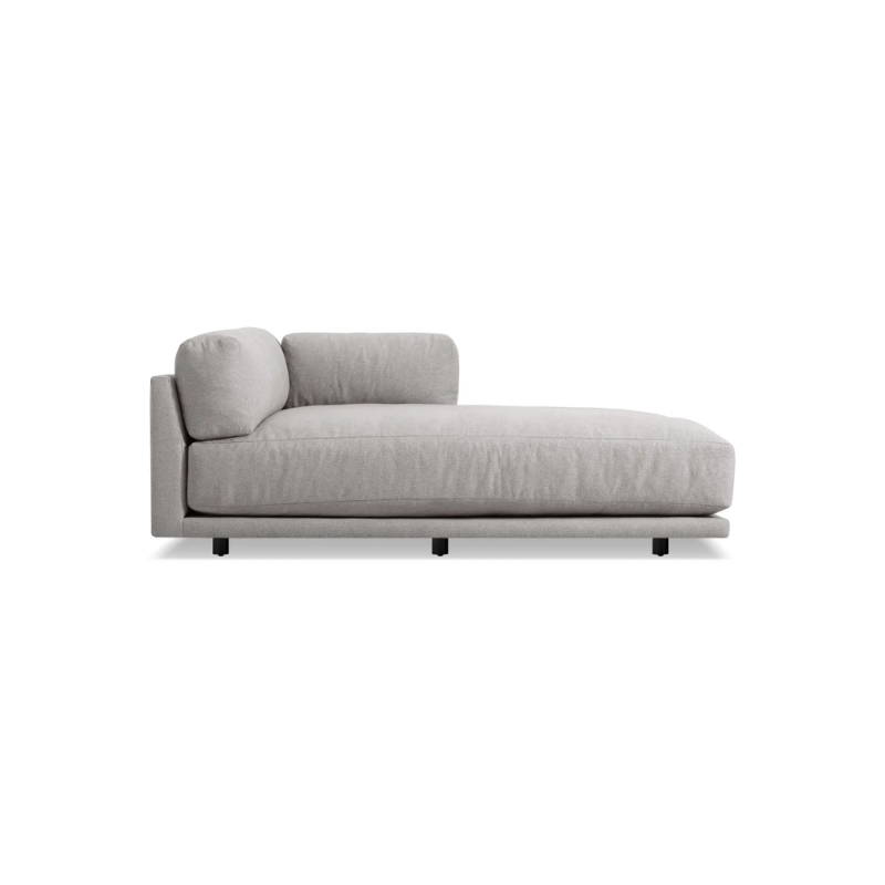 The right Sunday Chaise by Blu Dot in agnew grey.