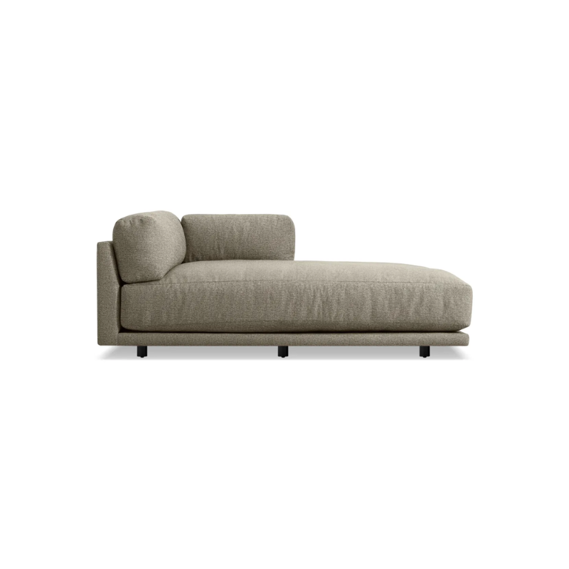 The right Sunday Chaise by Blu Dot in sanford black.