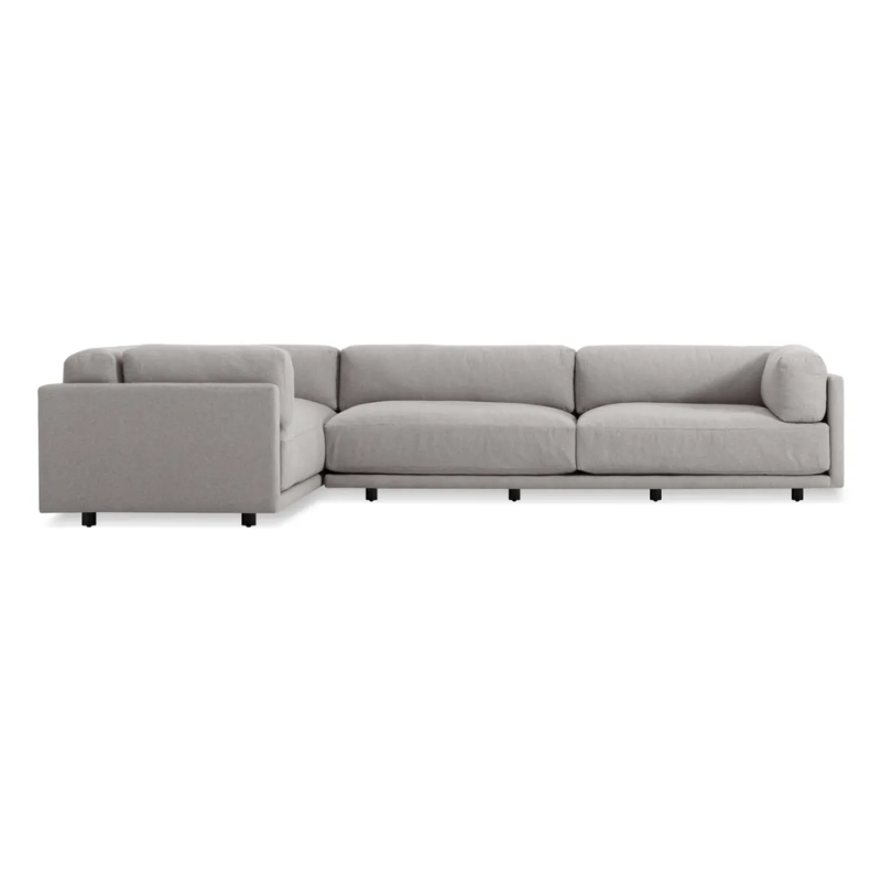 The Sunday L Sectional Sofa by Blu Dot in agnew grey with left chaise.